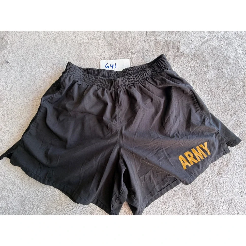 US Army PT Shorts Mens Medium Black Athletic Training Gym